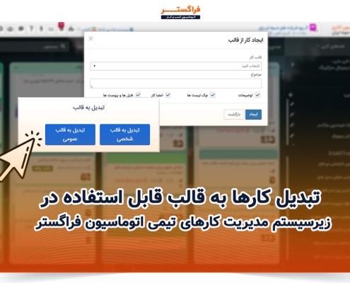 تبدیل کارها به قالب قابل استفاده در زیرسیستم مدیریت کارهای تیمی